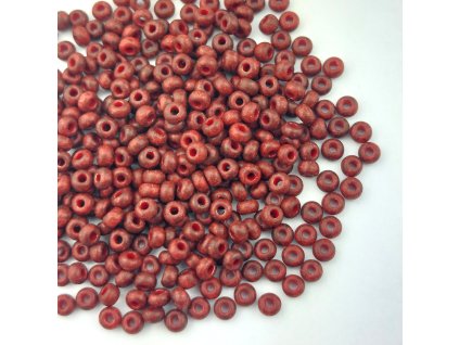 Preciosa rokajl 8/0 červený travertin