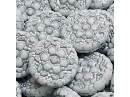 Korálky Vesna bílé stříbrný zátěr