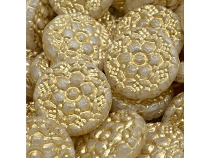 Korálky Vesna béžové zlatý zátěr