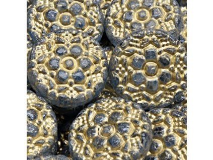 Korálky Vesna šedé zlatý zátěr