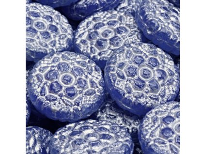 Korálky Vesna modré stříbrný zátěr