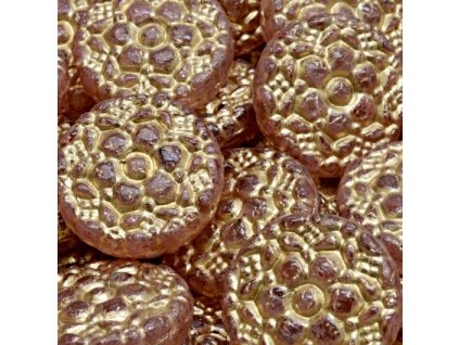 Korálky Vesna hnědé zlatý zátěr