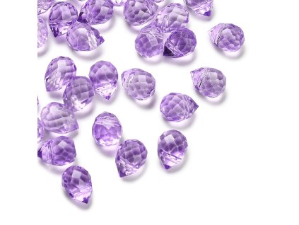 Broušená slza 10x8mm fialová