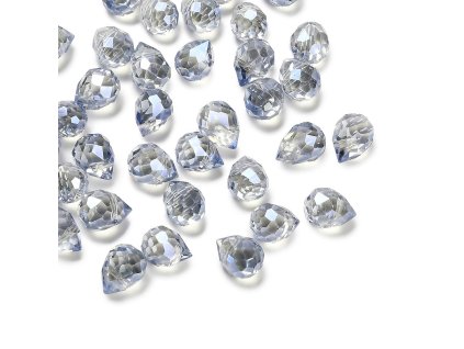 Broušená slza 10x8mm modrošedá