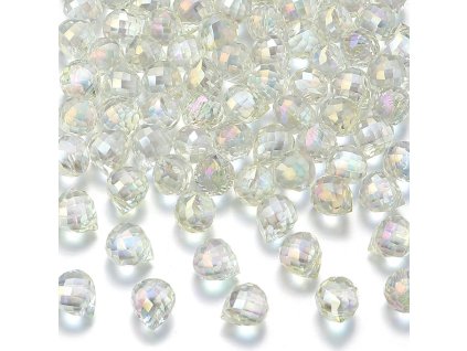 Broušená slza 10x8mm krémová AB