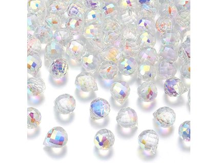 Broušená slza 10x8mm čirá AB