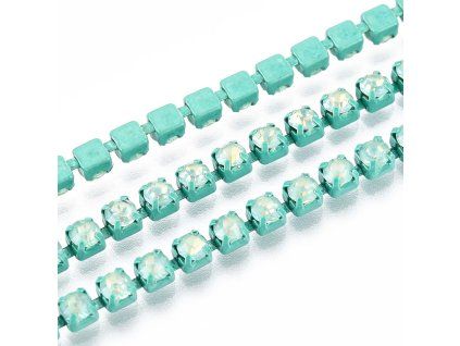 Štrasový řetízek 2,8 mm mentolový