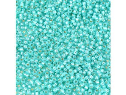 MSB 11/0 Dyed Aqua Green Silverlined Alabaster