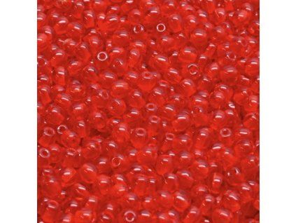 Kuličky 3 mm průhledné červené
