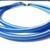 Hedvábný náhrdelník 5 mm modrý