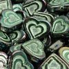 Korálky srdce v srdci zelené metalic