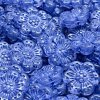 Korálky kytičky čiré modrý zátěr