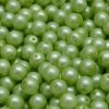 Voskované perly 6 mm světle zelené