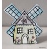 Domeček MLÝN modrý s kytičkami