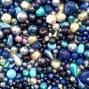 Směs voskovaných perliček modrá