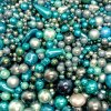 Směs voskovaných perliček tyrkysová