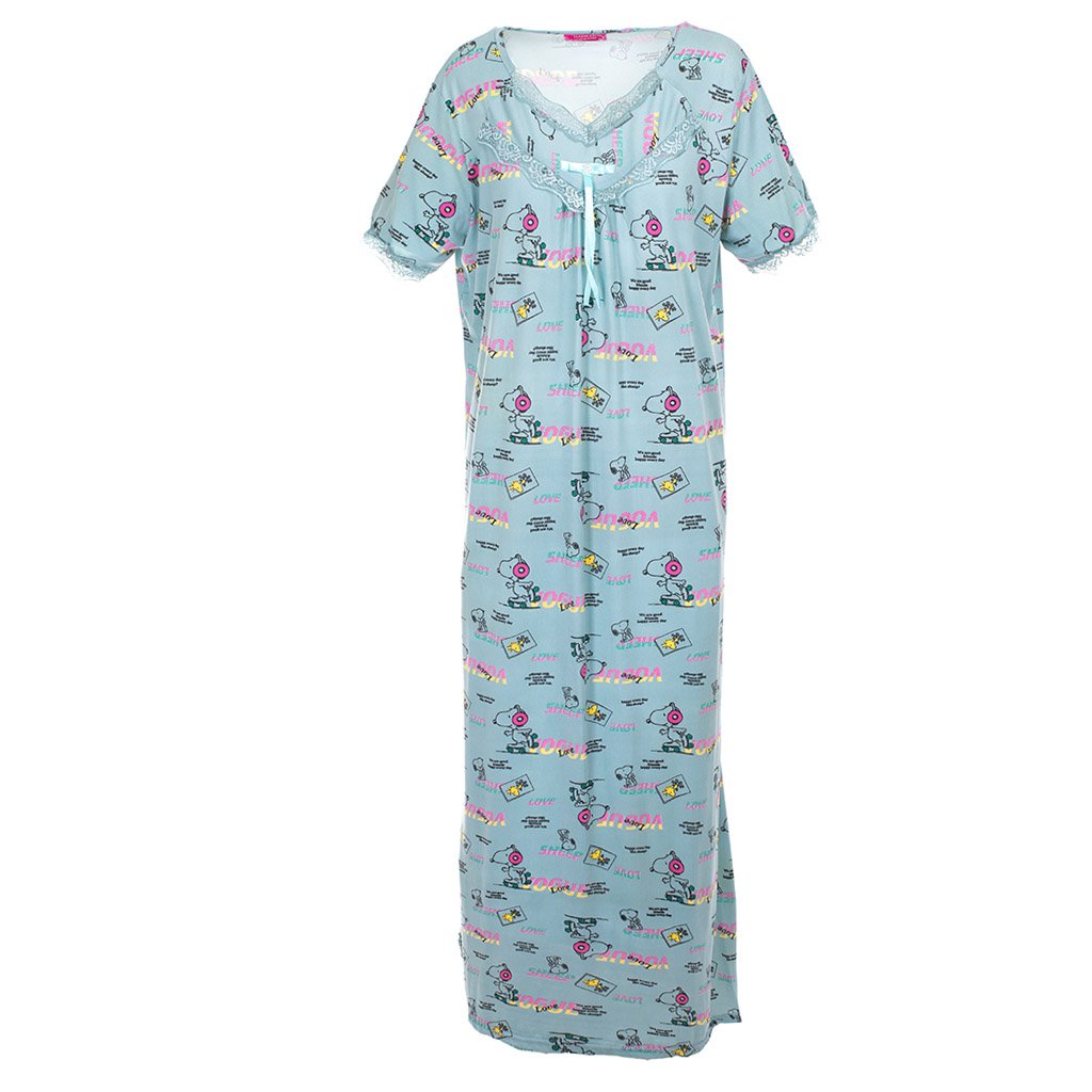 Noční košile Lístečky - Love sheep - modrozelená (Velikost 2XL)