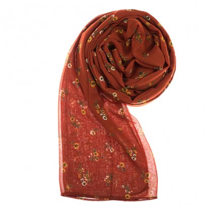 15632 damsky satek 85 x 175 cm kvetinky tmavy okr