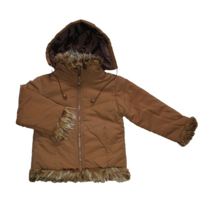 Dětská bunda s kožíškem hnědá