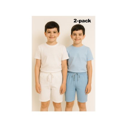2-pack BERMUDY - bílá a azurová