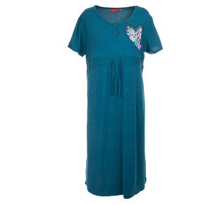 Noční košile  Barevná srdíčka -zelenomodrá (Velikost 2XL)