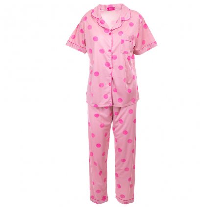 Dámské pyžamo Růžové s kolečky (Velikost 2XL)