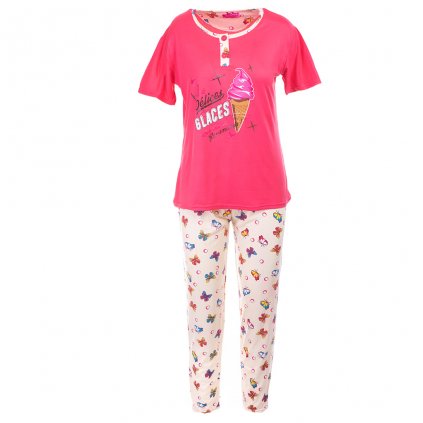 Dámské pyžamo Délices Glaces- Růžové (Velikost 2XL)