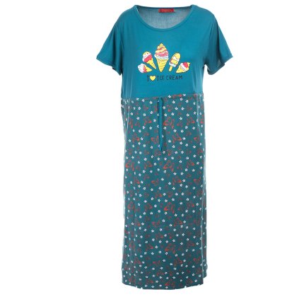 Noční košile I LOVE is cream - modrozelená (Velikost 2XL)