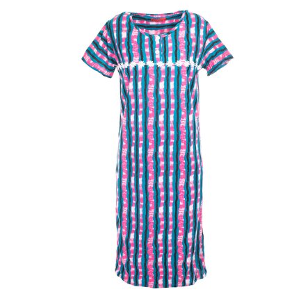 Noční košile  pruhovaná s kytičkou - modrá (Velikost 2XL)