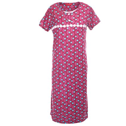 Noční košile  s kolečky - tmavě růžová (Velikost 2XL)