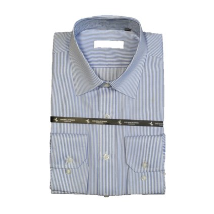 Pánská košile Světle modrý proužek s bílým prošitím vz.č. 36 (Velikost 2XL)