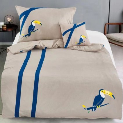 3D Bedding - Beige with a bird