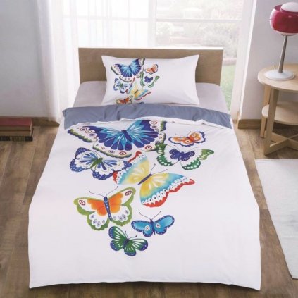 2-piece bedding - Colourful butterflies