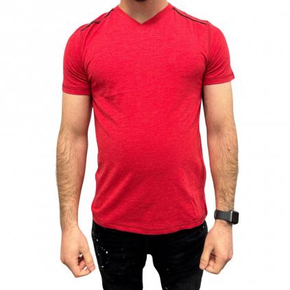 Tričko s véčkovým výstřihem - červené