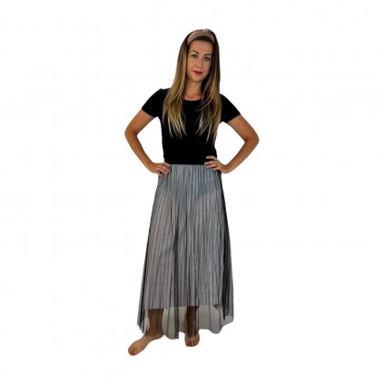 Sukňa tylová prúžky - biela