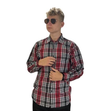Pánská košile červená kostka vz.č.8, ❗Objednávejte raději o číslo větší❗