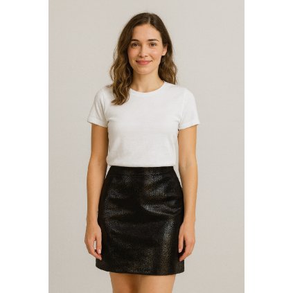 Sukně úzká s leskem - černá