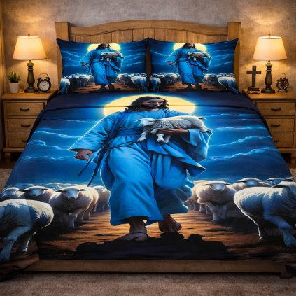 2-dílné ložní povlečení - Ježíš a jehně