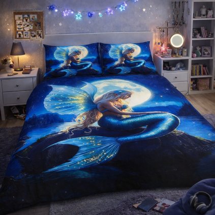 2-dílné ložní povlečení - Mořská panna v měsíčním světle