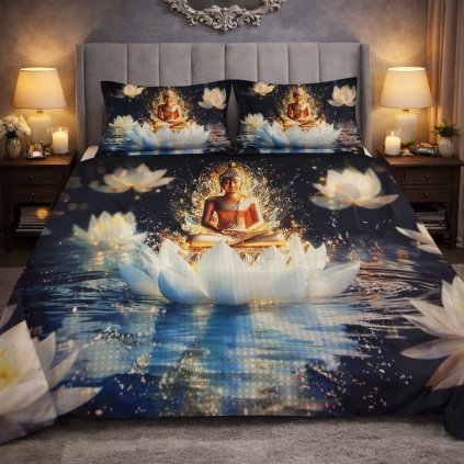 2-dílné ložní povlečení - Buddha v bílém lotosu