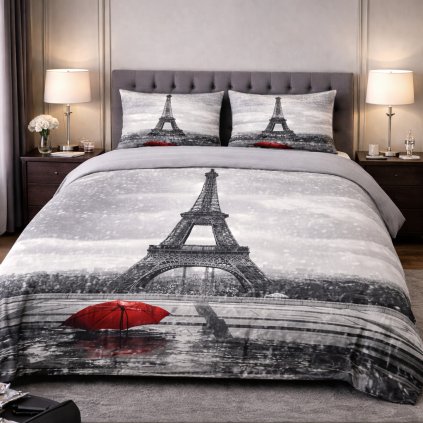 2-dílné ložní povlečení - Paříž v dešti
