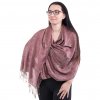 Womens' long kashmere shawl DROPLETS - bordeau