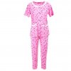 Dámské pyžamo drobné kvítka - Růžové (Velikost 2XL)