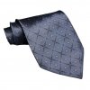 Kravata - šedá s proužky a šachovnicovým vzorem