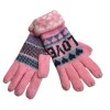 ZIMA-Zimní prstové rukavice - Love růžové