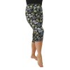 NOVINKA-Dámské legíny krátké - černé s kvítím