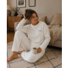 Výprodej-Polar fleece souprava - proužky - Bílá