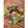 Malý věnec z umělých sukulentů