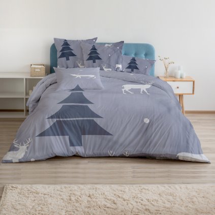 flanelove obliecky homa christmas grey romance 140x200 cm 5375