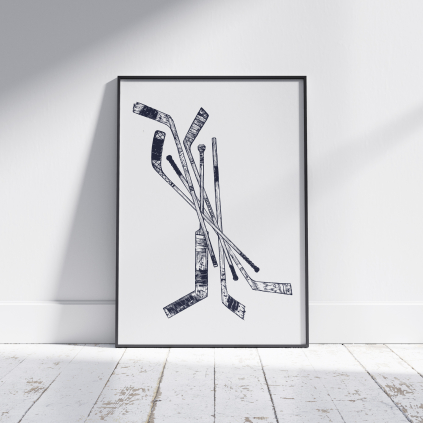 roster hockey sticks plakát